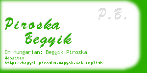 piroska begyik business card